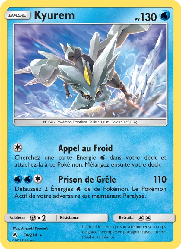 Carte Pokémon Kyurem de l'extension Alliance Infaillible