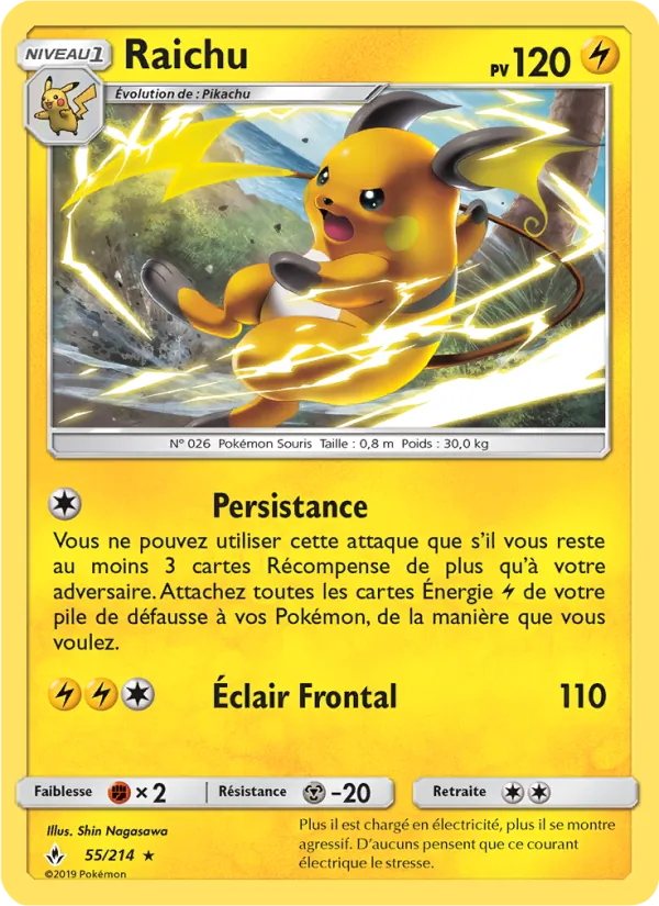 Carte Pokémon Raichu de l'extension Alliance Infaillible