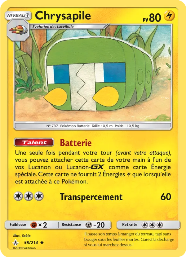 Carte Pokémon Chrysapile de l'extension Alliance Infaillible