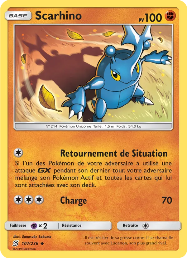 Carte Pokémon Scarhino de l'extension Harmonie des Esprits