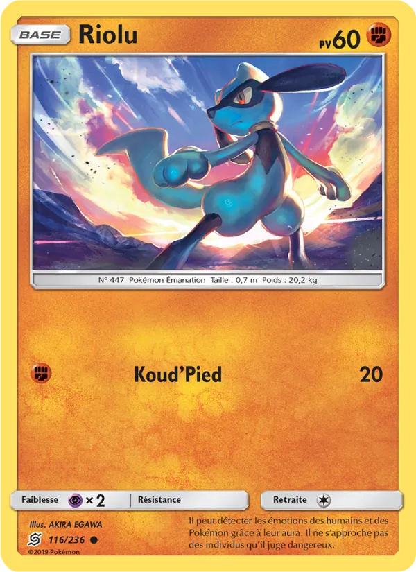 Carte Pokémon Riolu de l'extension Harmonie des Esprits