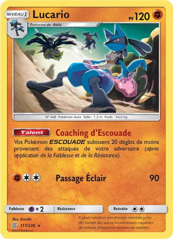 Carte Pokémon Lucario de l'extension Harmonie des Esprits
