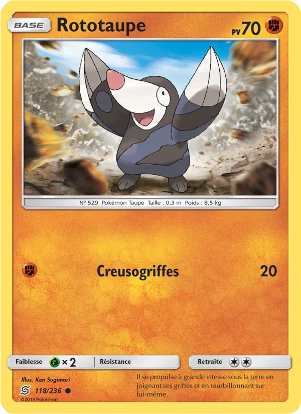 Carte Pokémon Rototaupe de l'extension Harmonie des Esprits