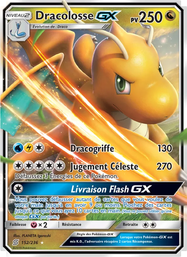 Carte Pokémon Dracolosse GX de l'extension Harmonie des Esprits