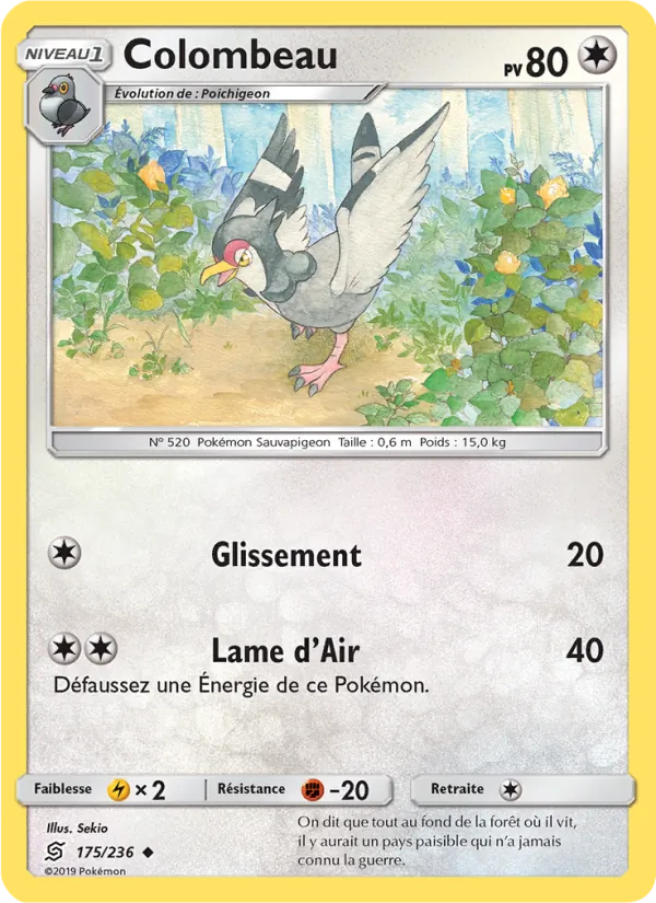 Carte Pokémon Colombeau de l'extension Harmonie des Esprits