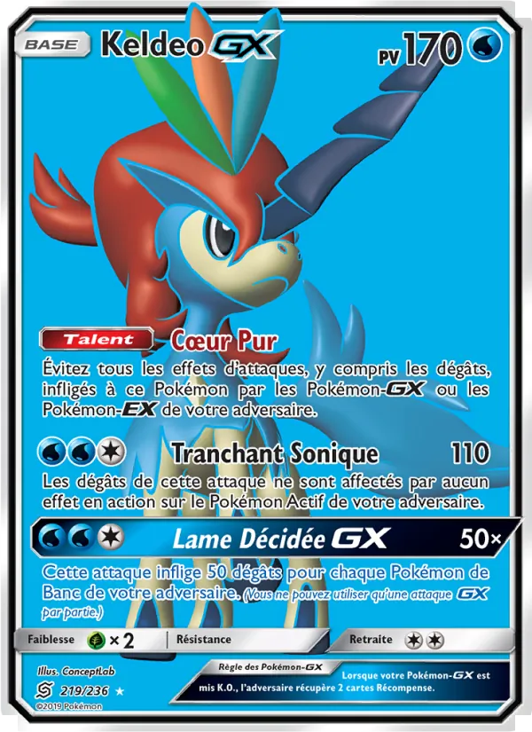 Carte Pokémon Keldeo GX de l'extension Harmonie des Esprits