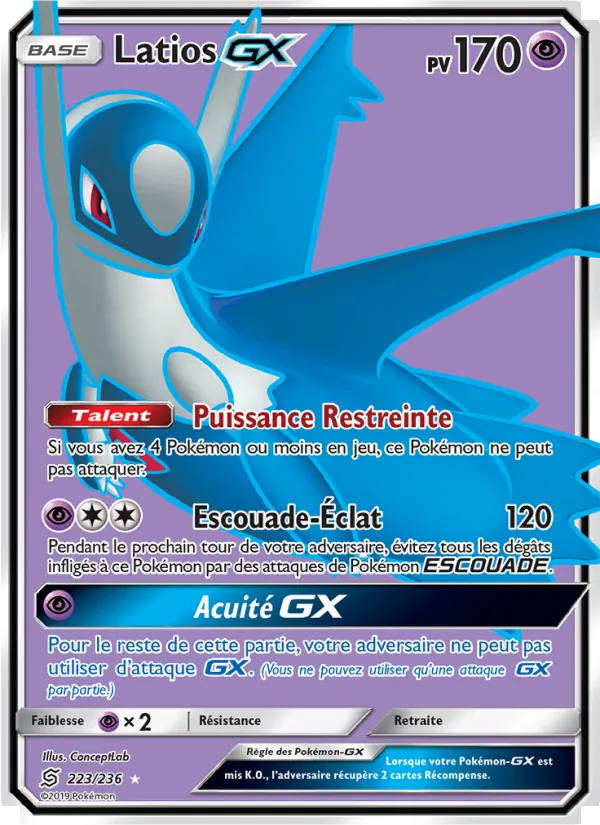 Carte Pokémon Latios GX de l'extension Harmonie des Esprits