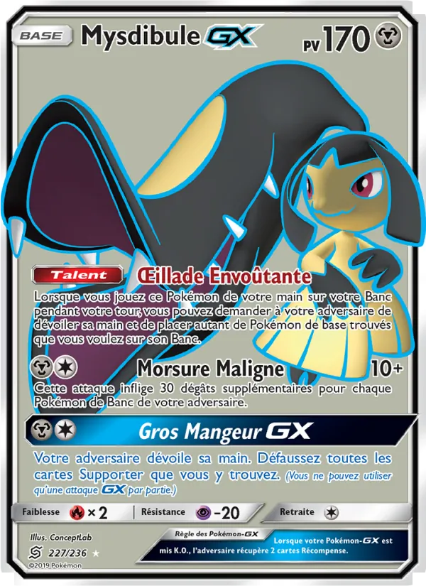 Carte Pokémon Mysdibule GX de l'extension Harmonie des Esprits