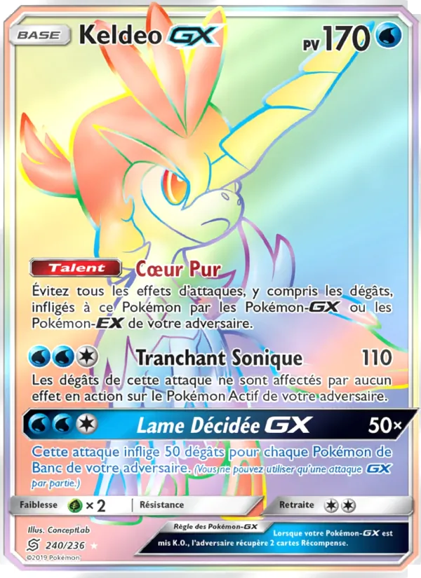 Carte Pokémon Keldeo GX de l'extension Harmonie des Esprits