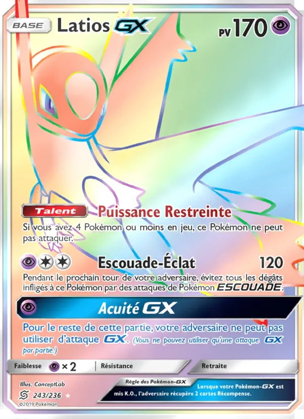Carte Pokémon Latios GX de l'extension Harmonie des Esprits