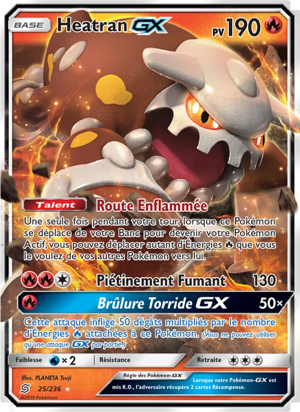Carte Pokémon Heatran GX de l'extension Harmonie des Esprits