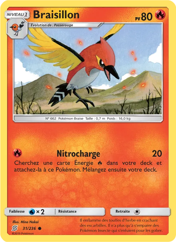 Carte Pokémon Braisillon de l'extension Harmonie des Esprits