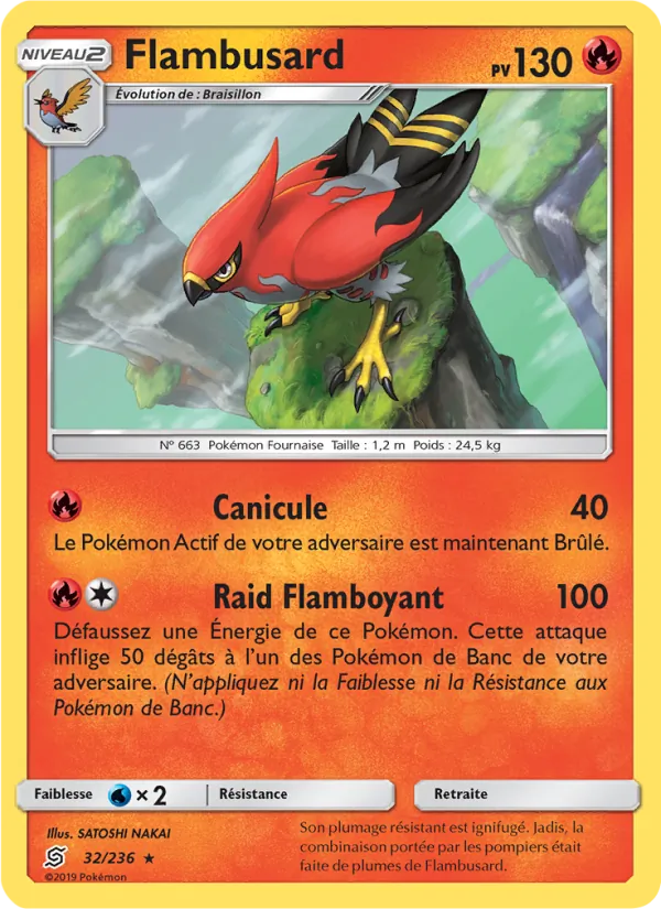 Carte Pokémon Flambusard de l'extension Harmonie des Esprits