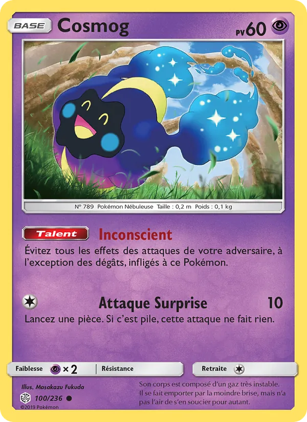Carte Pokémon Cosmog de l'extension Éclipse Cosmique