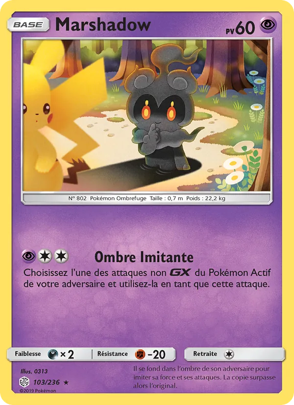 Carte Pokémon Marshadow de l'extension Éclipse Cosmique