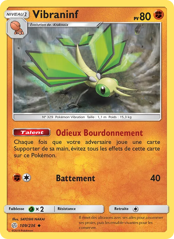 Carte Pokémon Vibraninf de l'extension Éclipse Cosmique