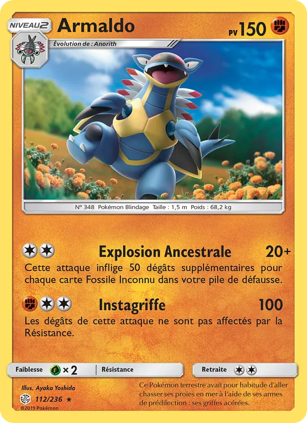 Carte Pokémon Armaldo de l'extension Éclipse Cosmique