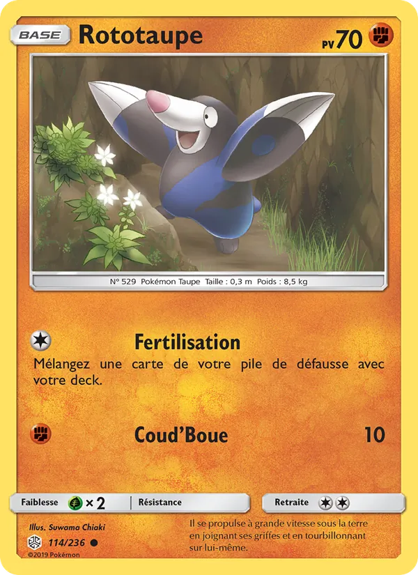 Carte Pokémon Rototaupe de l'extension Éclipse Cosmique