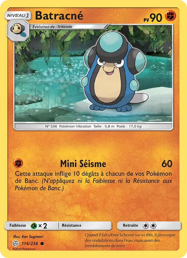 Carte Pokémon Batracné de l'extension Éclipse Cosmique