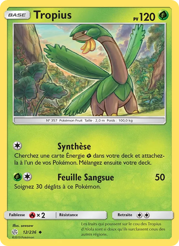 Carte Pokémon Tropius de l'extension Éclipse Cosmique