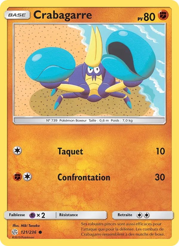 Carte Pokémon Crabagarre de l'extension Éclipse Cosmique
