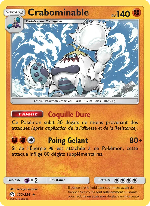 Carte Pokémon Crabominable de l'extension Éclipse Cosmique