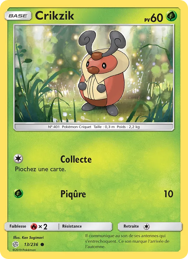 Carte Pokémon Crikzik de l'extension Éclipse Cosmique