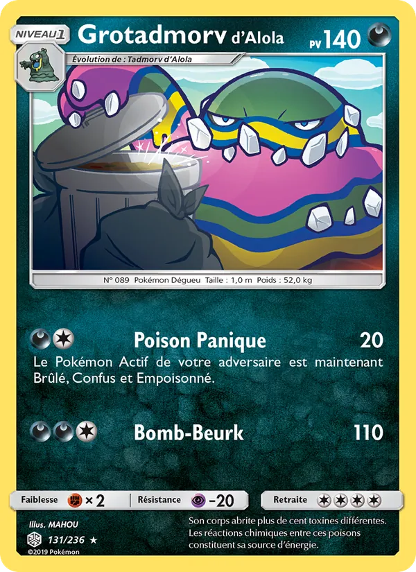 Carte Pokémon Grotadmorv d’Alola de l'extension Éclipse Cosmique