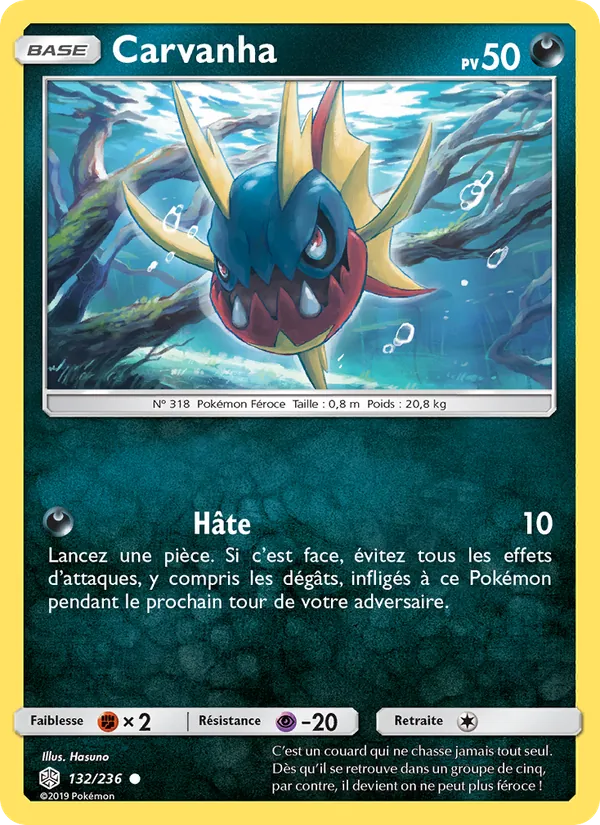 Carte Pokémon Carvanha de l'extension Éclipse Cosmique