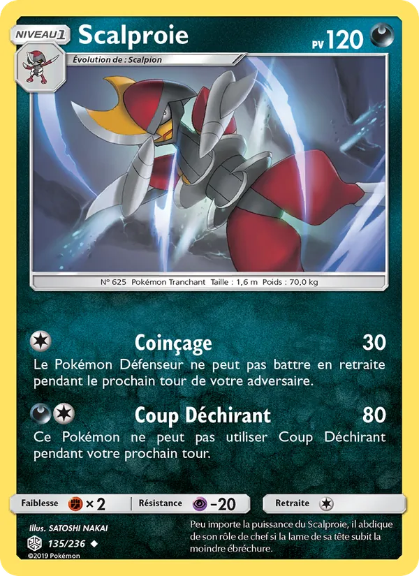 Carte Pokémon Scalproie de l'extension Éclipse Cosmique