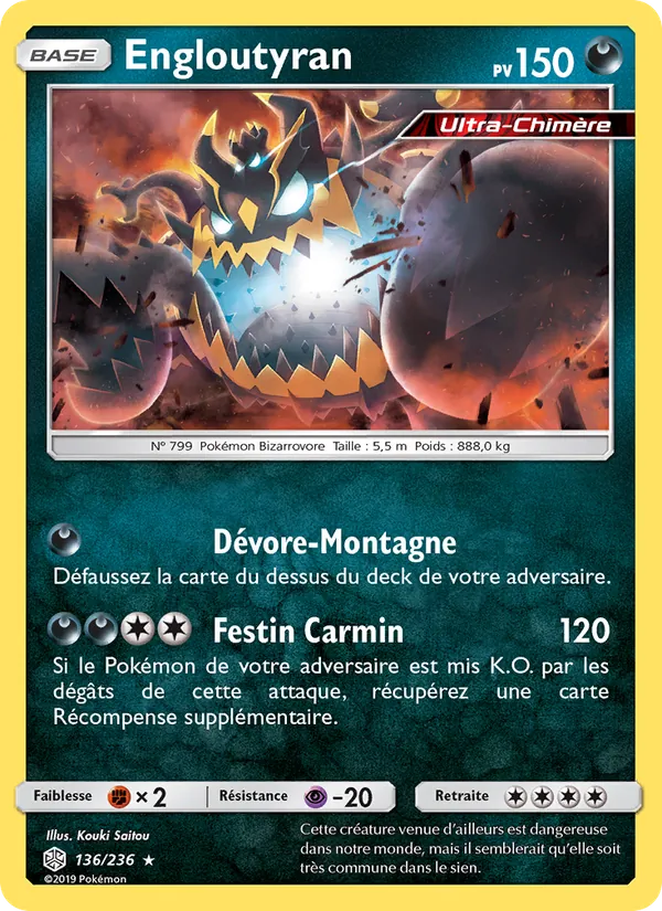 Carte Pokémon Engloutyran de l'extension Éclipse Cosmique