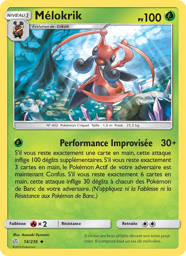 Carte Pokémon Mélokrik de l'extension Éclipse Cosmique