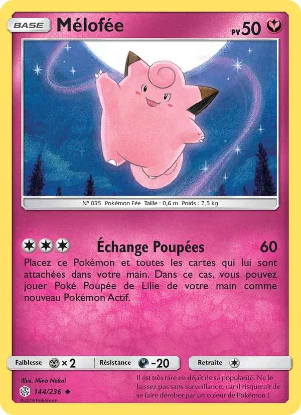 Carte Pokémon Mélofée de l'extension Éclipse Cosmique