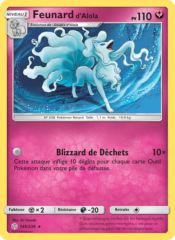 Carte Pokémon Feunard d’Alola de l'extension Éclipse Cosmique