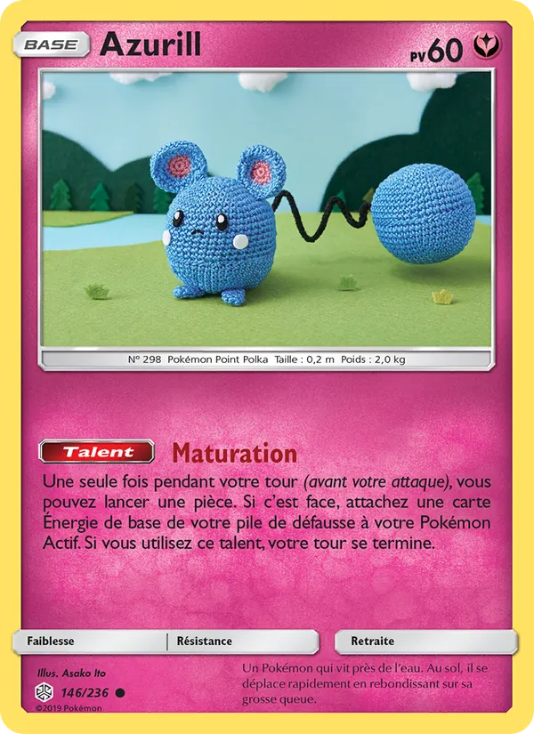 Carte Pokémon Azurill de l'extension Éclipse Cosmique