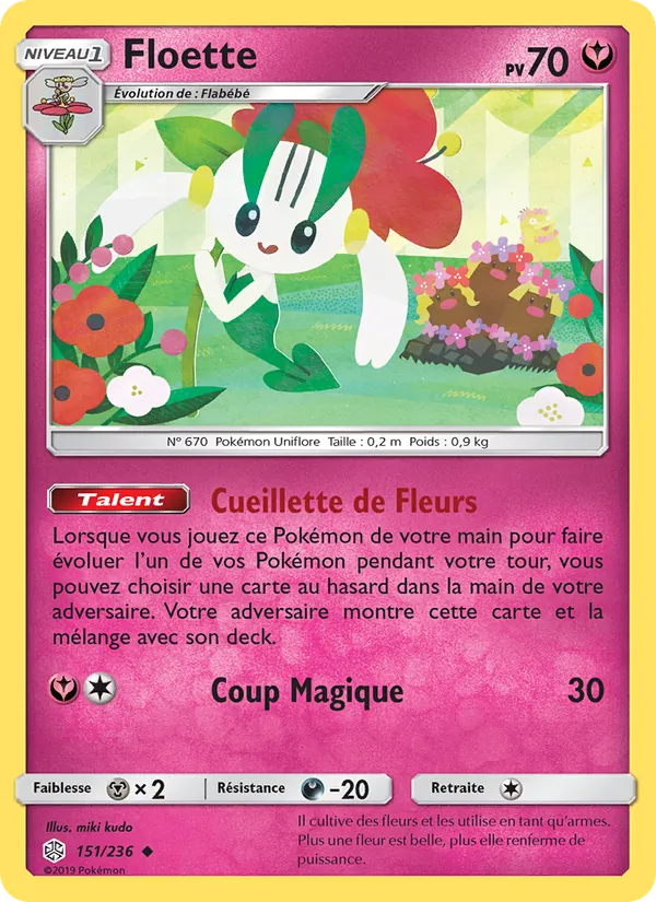 Carte Pokémon Floette de l'extension Éclipse Cosmique