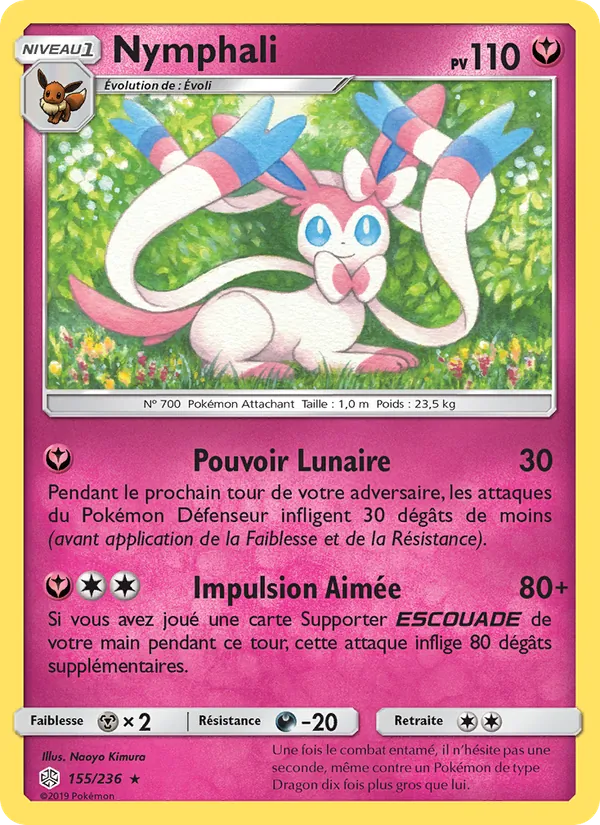 Carte Pokémon Nymphali de l'extension Éclipse Cosmique