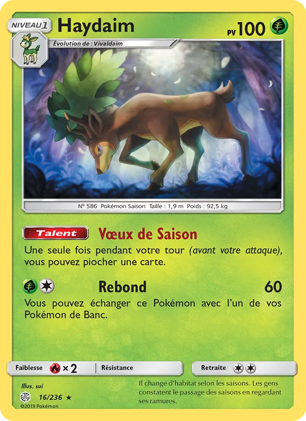 Carte Pokémon Haydaim de l'extension Éclipse Cosmique