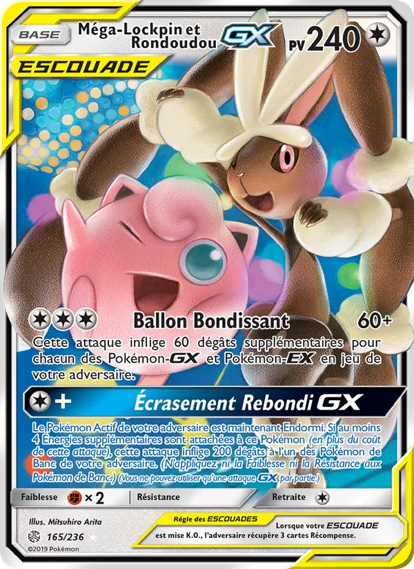 Carte Pokémon Méga-Lockpin et Rondoudou GX de l'extension Éclipse Cosmique