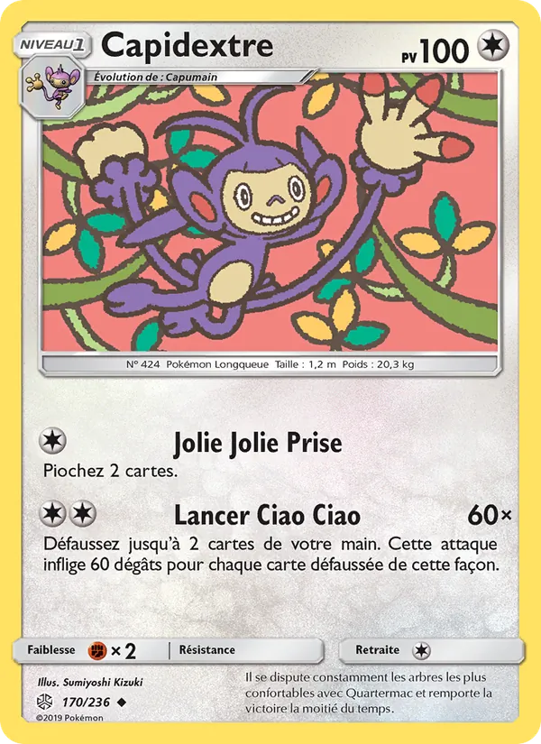 Carte Pokémon Capidextre de l'extension Éclipse Cosmique