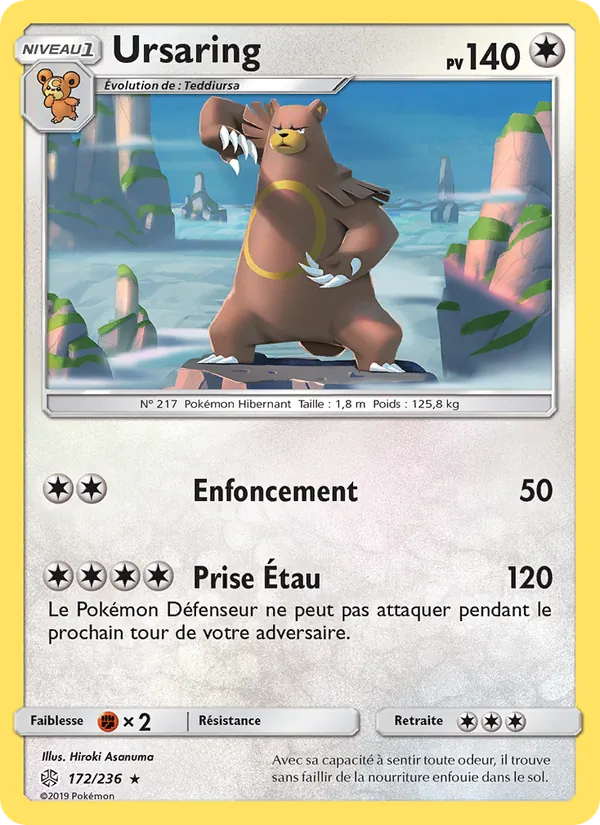 Carte Pokémon Ursaring de l'extension Éclipse Cosmique