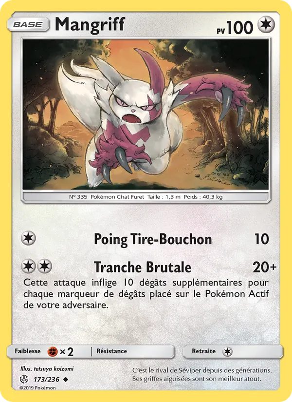 Carte Pokémon Mangriff de l'extension Éclipse Cosmique
