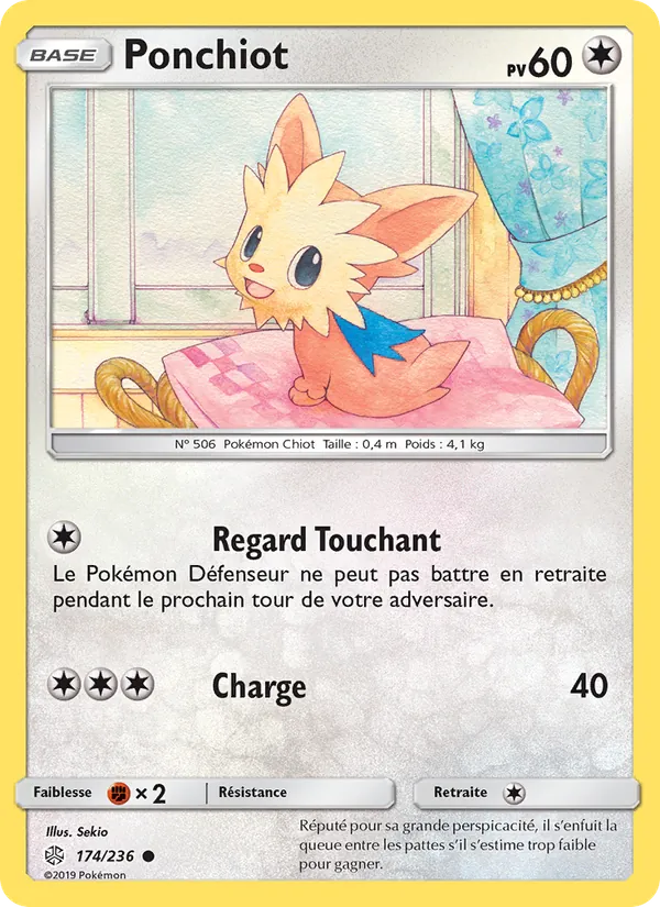 Carte Pokémon Ponchiot de l'extension Éclipse Cosmique