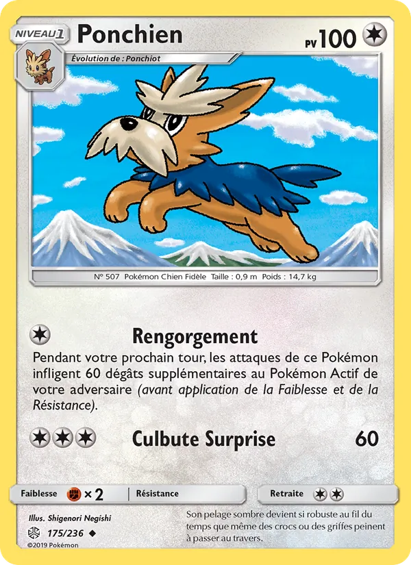 Carte Pokémon Ponchien de l'extension Éclipse Cosmique