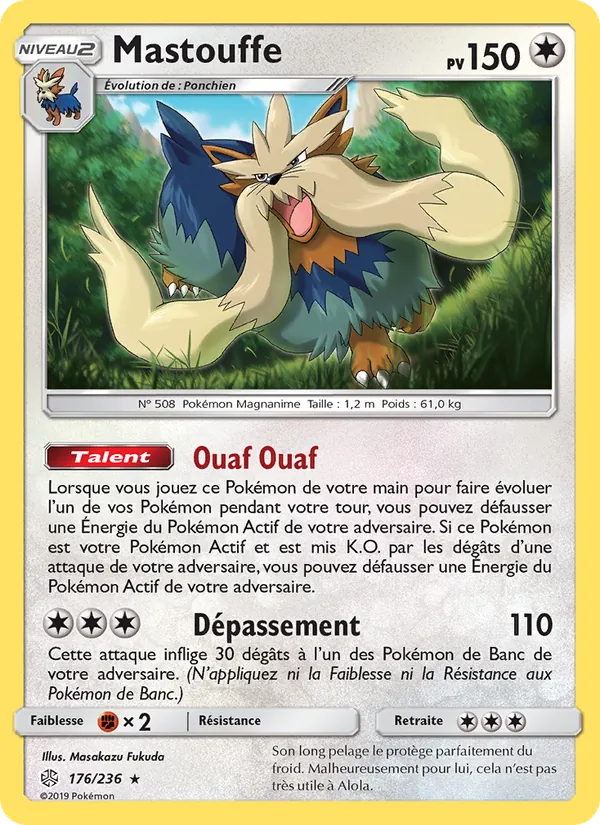 Carte Pokémon Mastouffe de l'extension Éclipse Cosmique