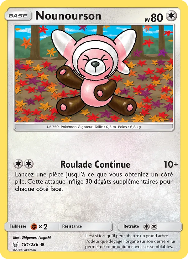 Carte Pokémon Nounourson de l'extension Éclipse Cosmique