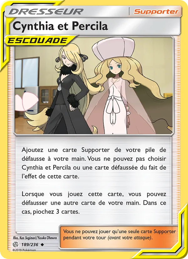 Carte Pokémon Cynthia et Percila de l'extension Éclipse Cosmique