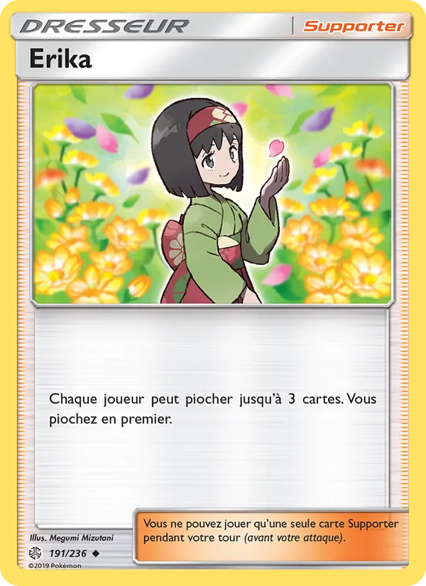 Carte Pokémon Erika de l'extension Éclipse Cosmique