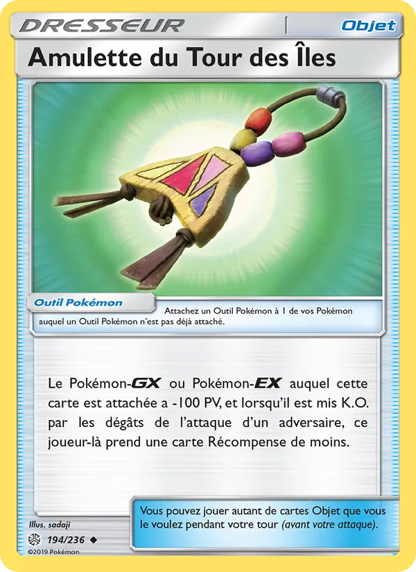 Carte Pokémon Amulette du Tour des Îles de l'extension Éclipse Cosmique