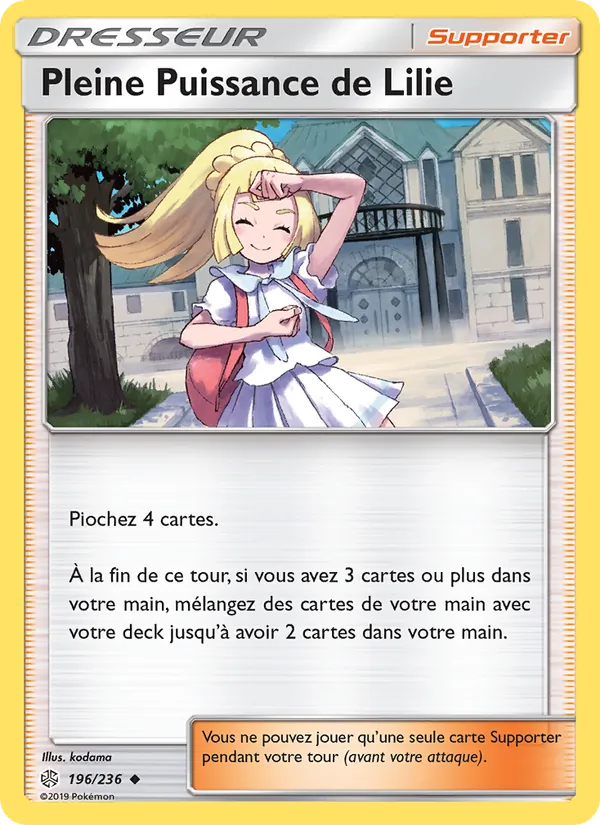 Carte Pokémon Pleine Puissance de Lilie de l'extension Éclipse Cosmique